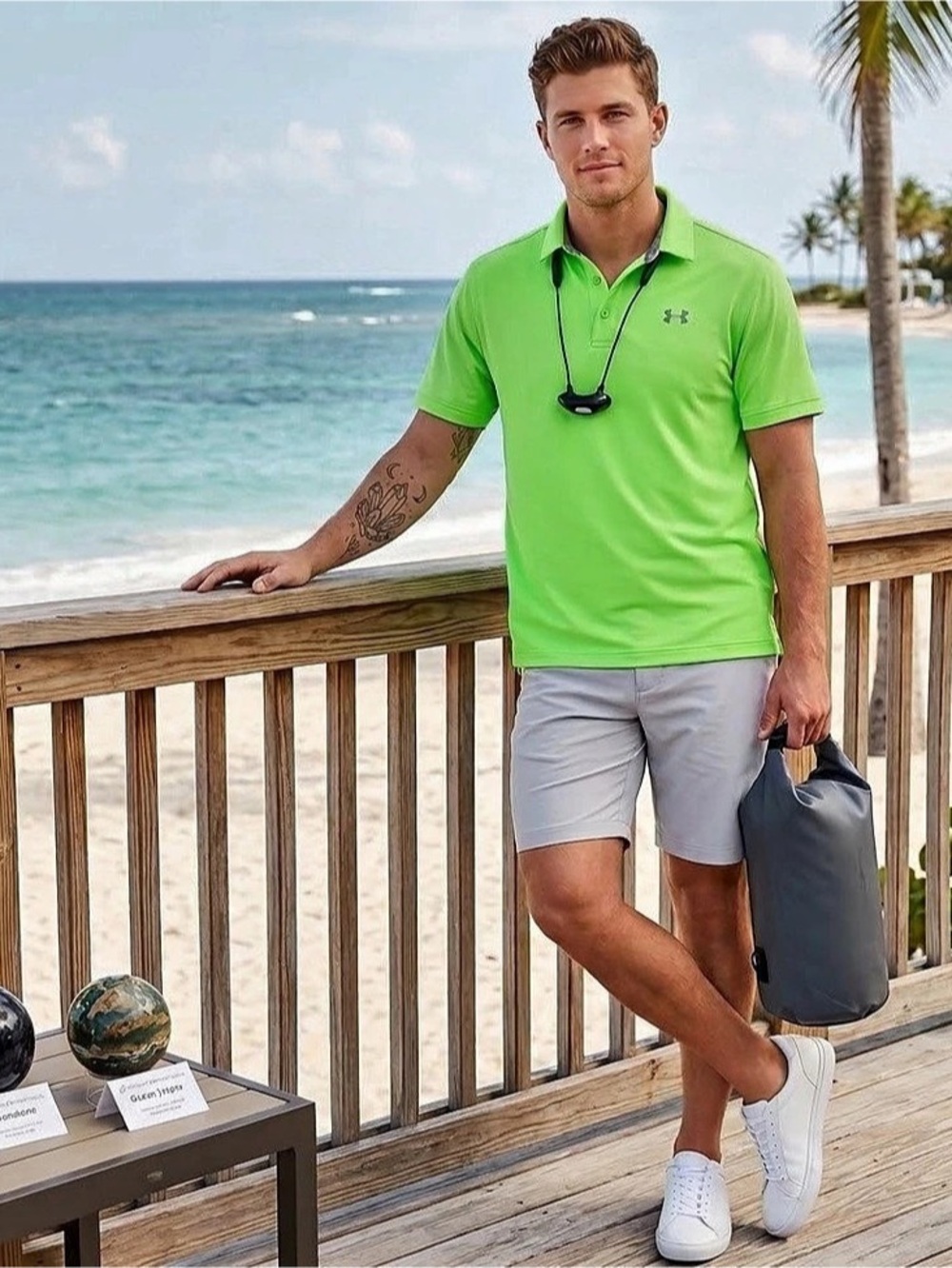 Under Armour Playoff Polo Men's Neon Green Size Medium